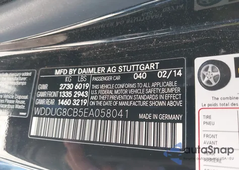 2014 Mercedes-Benz S 550 z USA, uszkodzony, nr VIN WDDUG8CB5EA058041